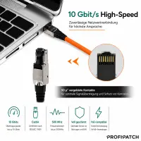 ProfiPatch Feldkonfektionierbarer Stecker RJ45 Cat6A Cat7 AW
