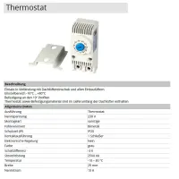 Thermostat für Einbaulüfter für Netzwerkschra