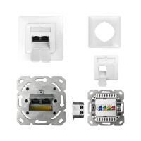 ProfiPatch 5er-Set Datendose Netzwerkdose Unterputz Cat.6A C