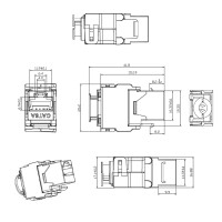 ProfiPatch Keystone Jack Modul Cat.6a RJ45 STP werkzeuglos N