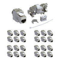 ProfiPatch 24x Keystone Jack Modul Cat.6a RJ45 STP werkzeugl