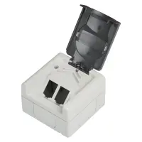 surface-mounted moisture-proof empty housing for 2 keystone 
