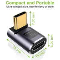 Techly Adapter USB C Stecker auf USB C Buchse 90 grad 2