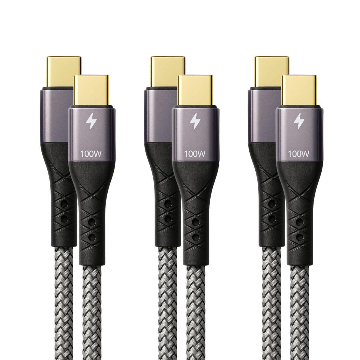 Profipatch USB C Kabel Set 100W Textilmantel 0,5m|1m|2m
