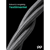 ProfiPatch HDMI Kabel 4K60Hz UHD 10m grau Goldkontakt Textil