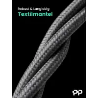 ProfiPatch HDMI Kabel 4K60Hz UHD 10m grau Goldkontakt Textil
