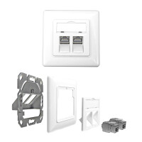 ProfiPatch Cat.6A Netzwerkdose Datendose Unterputz 2-Port mi