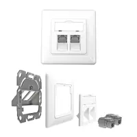ProfiPatch Cat.6A Netzwerkdose Datendose Unterputz 2-Port mi