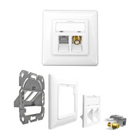 profipatch 1x cat.6a ral 9003 with keystone jack modul 10gbi