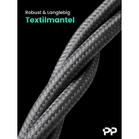 ProfiPatch USB A auf USB C Kabel 60W QC 3A grau Goldkontakt 
