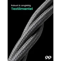 ProfiPatch USB A auf USB C Kabel 60W QC 3A grau Goldkontakt 