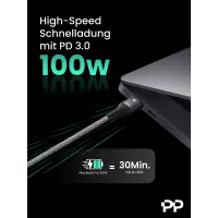ProfiPatch USB C Kabel 100W Ladekabel mit Textilmantel 0,5-3