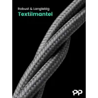 ProfiPatch USB C Kabel 100W Ladekabel mit Textilmantel 0,5-3