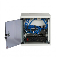 set 10inch 6u wall housing grey ral7035 including accessorie