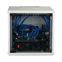 set 10inch 6u wall housing grey ral7035 including accessorie