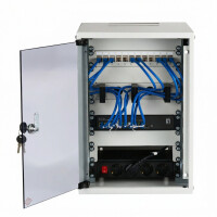 set 10inch 9u wall housing grey ral7035 including accessorie
