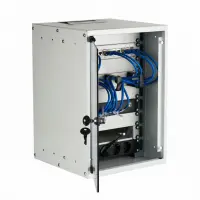 set 10inch 9u wall housing grey ral7035 including accessorie