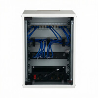 set 10inch 9u wall housing grey ral7035 including accessorie